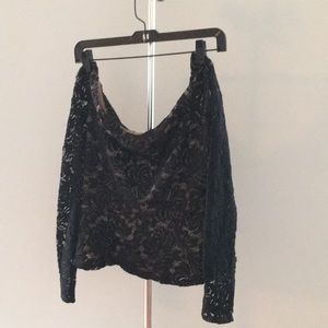 BCBG MAXAZRIA BLACK “ALEA” OFF THE SHOULDER